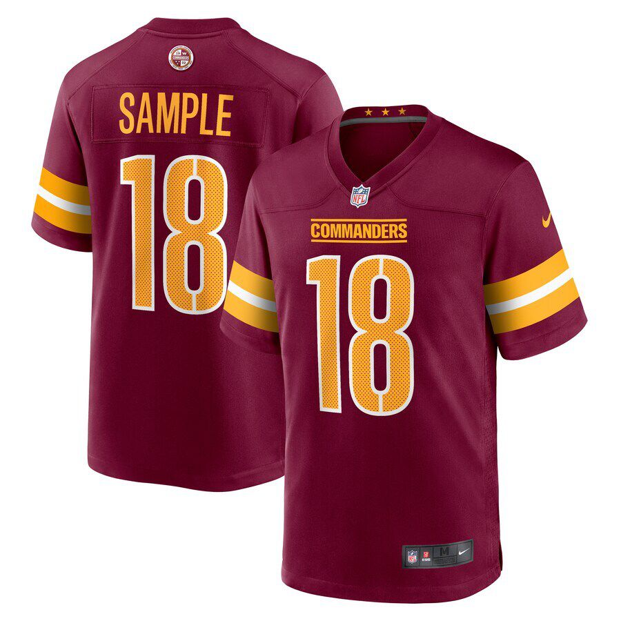 Men Washington Commanders #18 Jalen Sample Nike Burgundy Team Game NFL Jersey